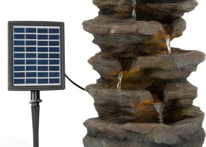 Blumfeldt Stonehenge, Fontanna Solarna, Wodotrysk Oświetlenie Led Polyresin Bateria Litowo-Jonowa