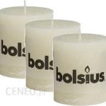 Bolsius Świeca Rustykalna 30H 8Cm Kremowa 3Szt