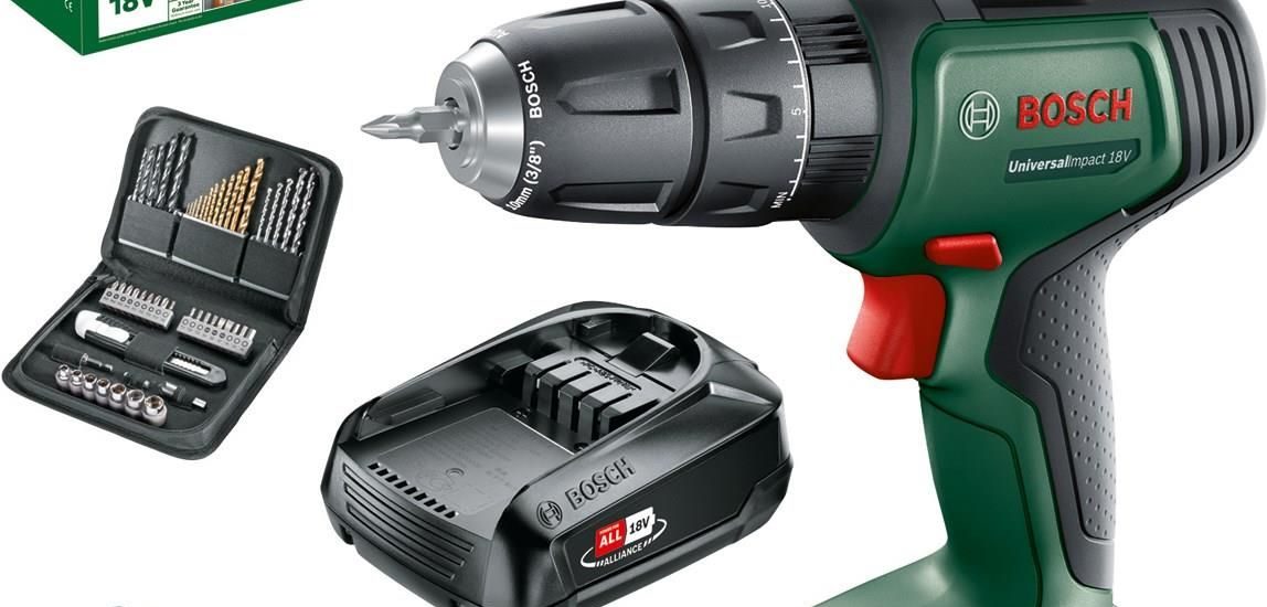 Bosch UniversalImpact 18V + akcesoria 2 akumulatory 1,5Ah 06039D4104
