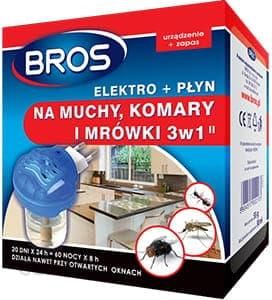 Bros Elektro + Płyn 3W1 Na Muchy, Komary I Mrówki Bros Elektro Płyn 3W1