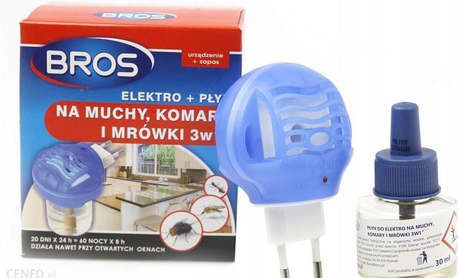 Bros Elektrofumigator Na Muchy Komary I Mrówki Urządzenie + Zapas 30 Ml