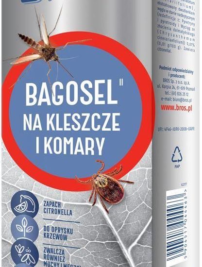 Bros Preparat Do Oprysku Ogrodu Przeciw Komarom I Kleszczom Bagosel 100Ec 250 Ml