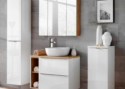 Comad Zestaw Mebli Łazienkowych Capri White 80cm 01 ZEMECCW801