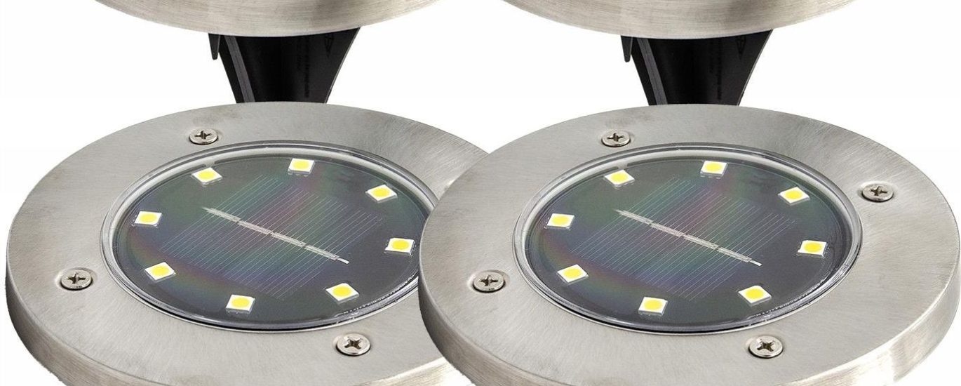 Cortina Lampki Solarne Dysk Gruntowe Ogrodowe 4Szt