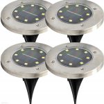 Cortina Lampki Solarne Dysk Gruntowe Ogrodowe 4Szt