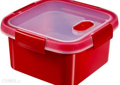 Curver Pojemnik Kwadratowy Micro-Wave Steamer 1,1L Czerwony (232580)
