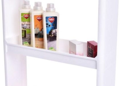 Dedra Mobilny Regał Slim White 17Cm Do Wąskich Przestrzeni 3 Piętrowy Wys 81Cm Da26531