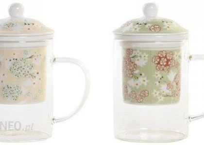 Dkd Home Decor Filiżanka Z Filtrem Szkło Porcelana 300Ml 2Szt.