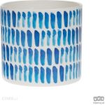 Doniczka Biało-Niebieska Z Wzorem W Paski 13X12cm 35988-119