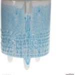 Doniczka Ceramiczna Na Nóżkach Niebieska 38555-713