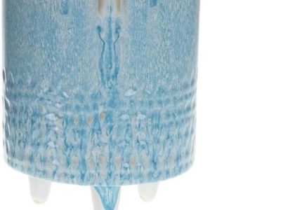 Doniczka Ceramiczna Na Nóżkach Niebieska 38555-713