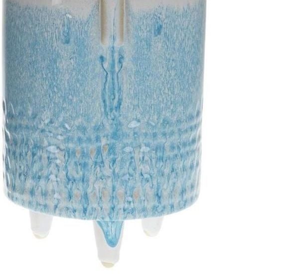 Doniczka Ceramiczna Na Nóżkach Niebieska 38555-713
