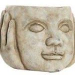 Doniczka Dkd Home Decor Twarz Cement Jasnoszary 3 Sztuk 17x17x15cm