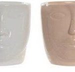 Doniczka Dkd Home Decor Twarz Dolomite 4 Sztuk 13x13x13cm