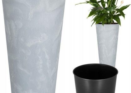 Doniczka Donica Matowa Beton Ogrodowa Slim + Wkład