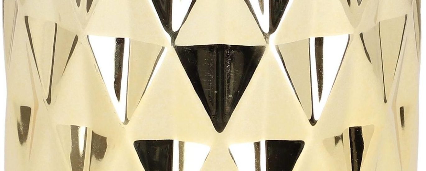 Doniczka Donica Osłonka Ceramiczna Cylinder Złota ⌀12cm