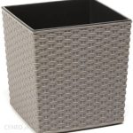 Doniczka Eco Juka Rattan 190X190X195mm Szara Lamela