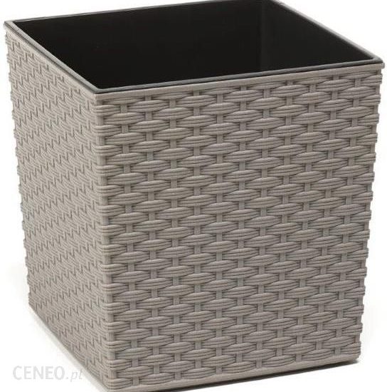 Doniczka Eco Juka Rattan 190X190X195mm Szara Lamela
