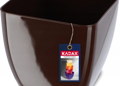 Doniczka Osłonka Na Kwiaty Kwadratowa Brązowa 12cm
