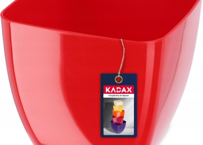 Doniczka Osłonka Na Kwiaty Kwadratowa Czerwona 8cm