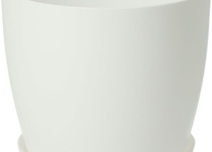 Doniczka Osłonka Na Kwiaty Podstawka Biała Matowa 16cm