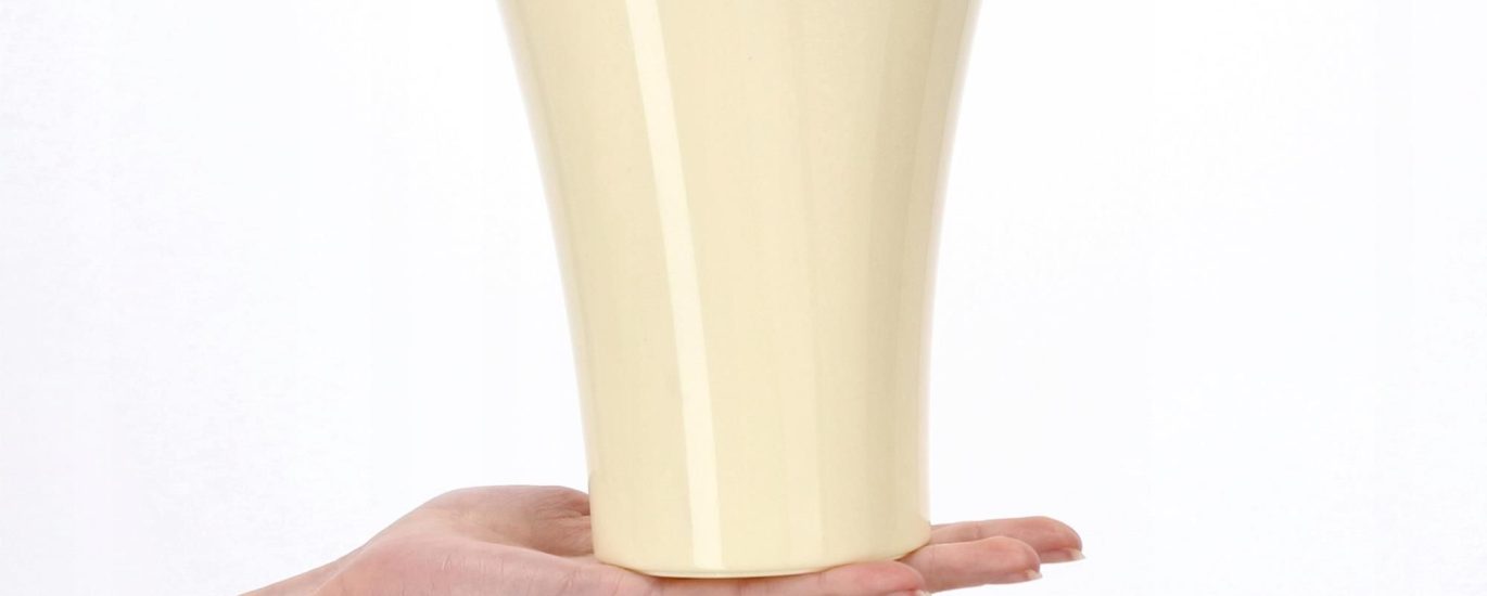 Doniczka Osłonka Na Kwiaty Wewnątrz Kremowa 17 cm