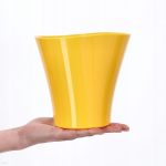 Doniczka Osłonka Na Kwiaty Wewnątrz Żółta 16 cm
