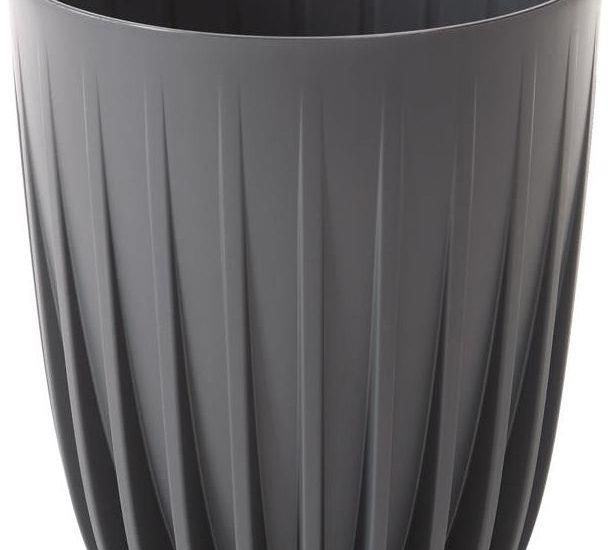 Doniczka Plastikowa Mira Śr.19cm Antracytowa Lamela