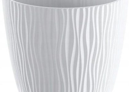 Doniczka Z Podstawką Sandy 10,8cm Biała