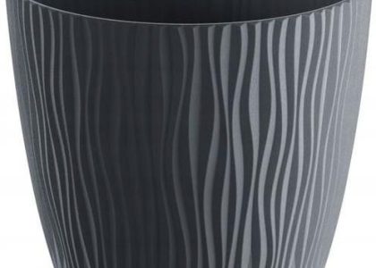 Doniczka Z Podstawką Sandy 18,8cm Antracyt