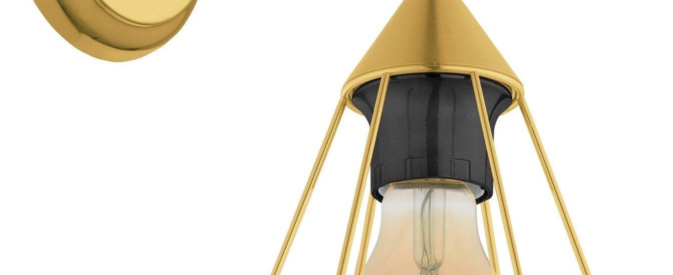 Lampa Eglo Tarbes 43684 kinkiet lampa ścienna 1x60W E27 mosiądz