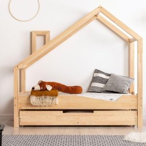 Elior Drewniane łóżko dziecięce domek z szufladą Lumo 7X 90x140cm