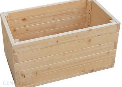 Elior Duża Prostokątna Drewniana Donica Ogrodowa Kamala Wzór 1