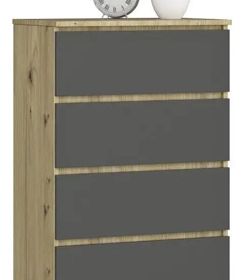 Elior Nowoczesna Komoda Z Szufladami Dąb Artisan + Grafit Ranti 3X 24173