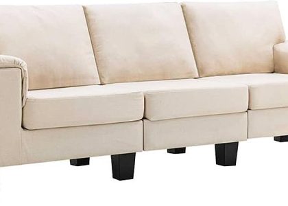 Elior Trzyosobowa Ekskluzywna Kremowa Sofa Ekilore 3Q