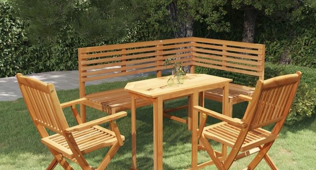 Emaga 4-Cz. Zestaw Mebli Ogrodowych Bistro Lite Drewno Akacjowe