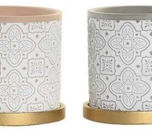 Emaga Doniczka Dkd Home Decor Szary Niebieski Cement Kolor Zielony Jasnobrązowy Arabia 14x14x14cm 4 Sztuk