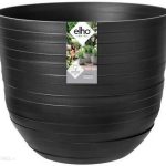 Emaga Doniczka Elho Fuente Rings Okrągła Czarny Plastikowy Ø 46,5×38,4cm