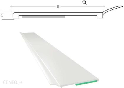 Emaga Listwa Maskująca Płaska Samoprzylepna Pcv B=40 Gr. C=1,5 mm Biała Z Uszczelką L=50 Mb