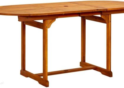 Emaga Ogrodowy Stół Jadalniany 120-170 X80X75 Cm Drewno Akacjowe