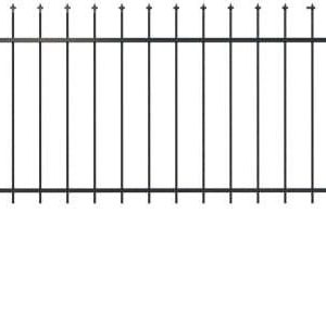 Emaga Ogrodzenie Z Prętów Z Grotami Stalowe 5,1X1m Czarne