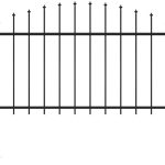 Emaga Panel Ogrodzeniowy Z Grotami Stal 1,25 1,5×1,7 M Czarny