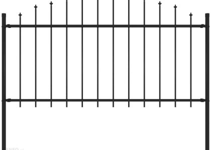 Emaga Panel Ogrodzeniowy Z Grotami Stal 1,25 1,5×1,7 M Czarny