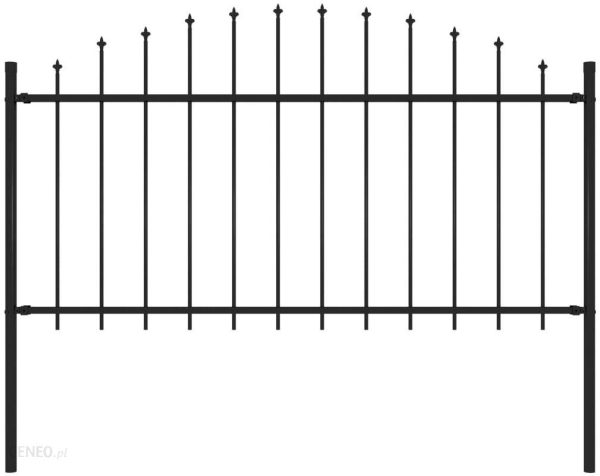 Emaga Panel Ogrodzeniowy Z Grotami Stal 1,25 1,5×1,7 M Czarny