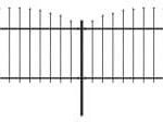 Emaga Panele Ogrodzeniowe Z Grotami Stal 1,25 1,5X13,6 M Czarne