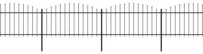 Emaga Panele Ogrodzeniowe Z Grotami Stal 1,25 1,5X13,6 M Czarne