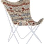 Emaga Záhradná Stolička Dkd Home Decor Pomarańczowy Bawełna Biały Żelazo 74x65x90cm