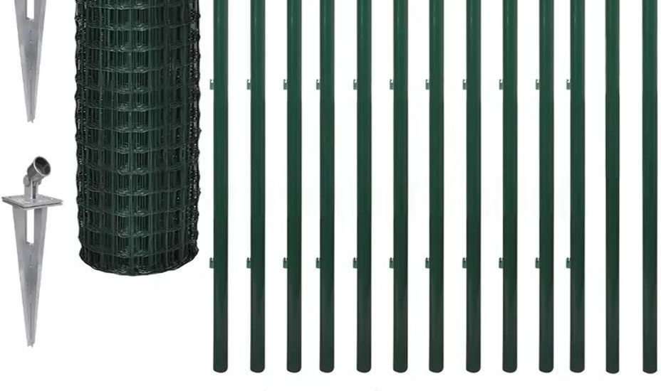 Euro Ogrodzenie Stalowe 25×1,2m Zielone