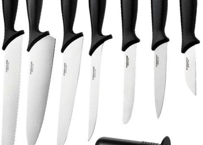 Fiskars Essential Komplet 7 Noży Kuchennych Luzem + Ostrzałka NFESS6