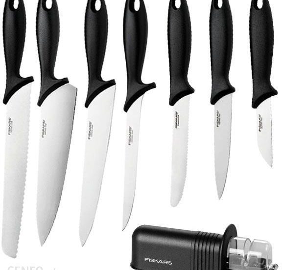 Fiskars Essential Komplet 7 Noży Kuchennych Luzem + Ostrzałka NFESS6